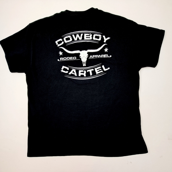 Cowboy Cartel Rodeo Apparel T-shirt Mens Multiple Sizes Black Cotton - Picture 2 of 4